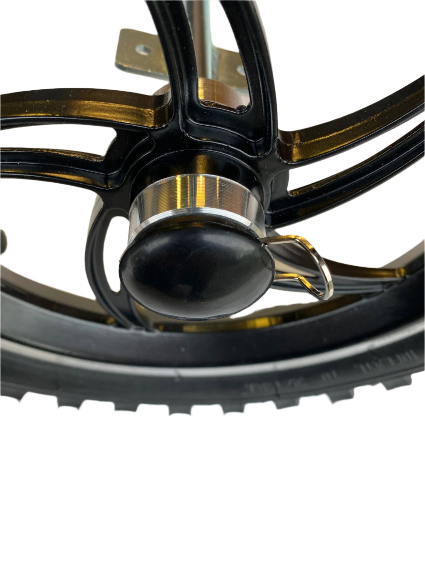 Front Steering Kit + 14" Black Alloy Wheels & Rear Axle