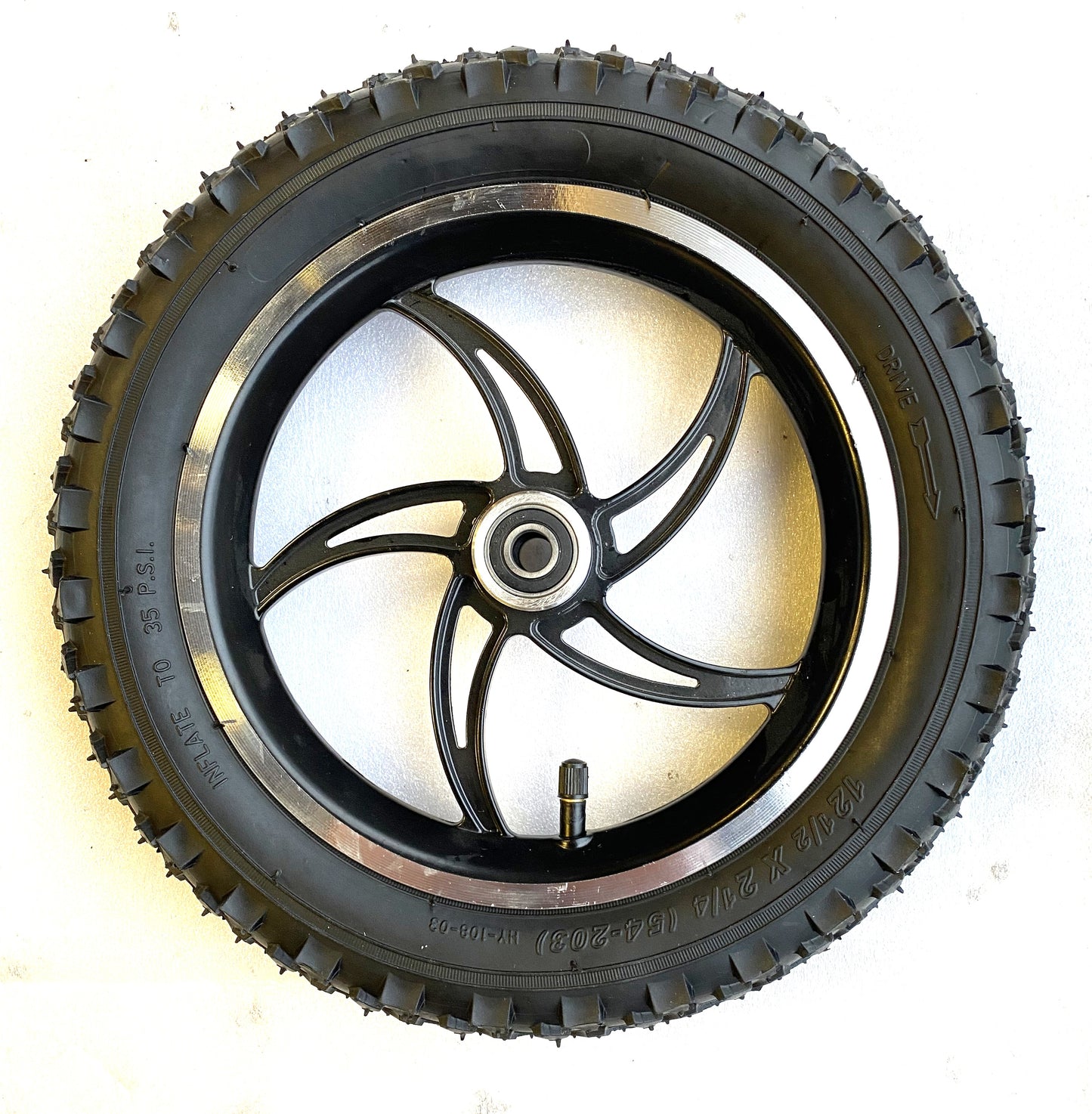 12" Black Alloy Wheels & Axle Set