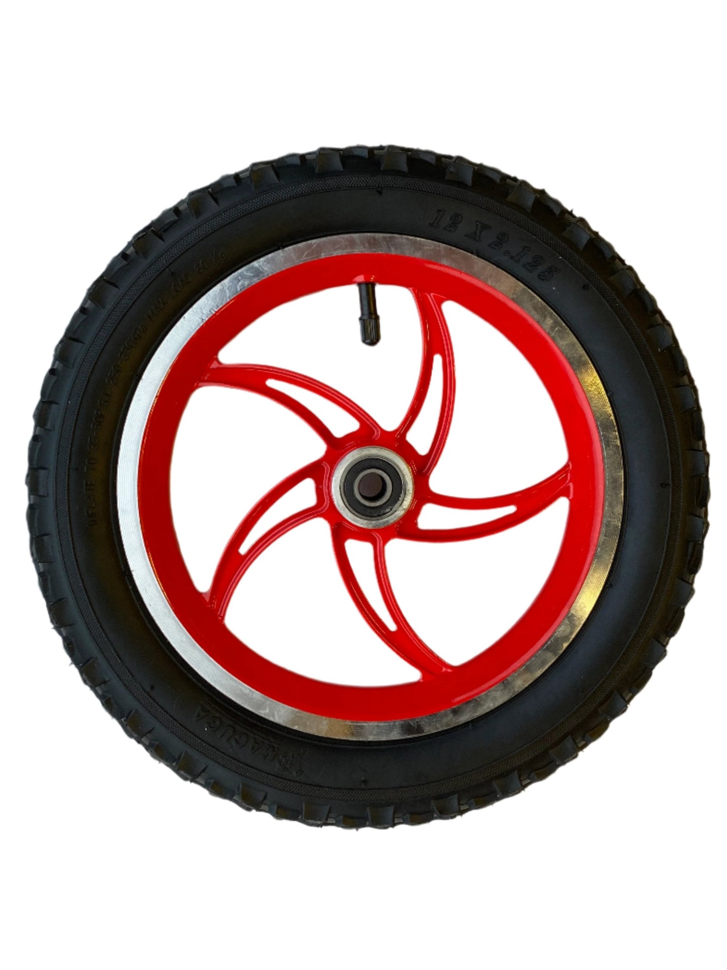 12" Red Alloy Wheels & Axle Set