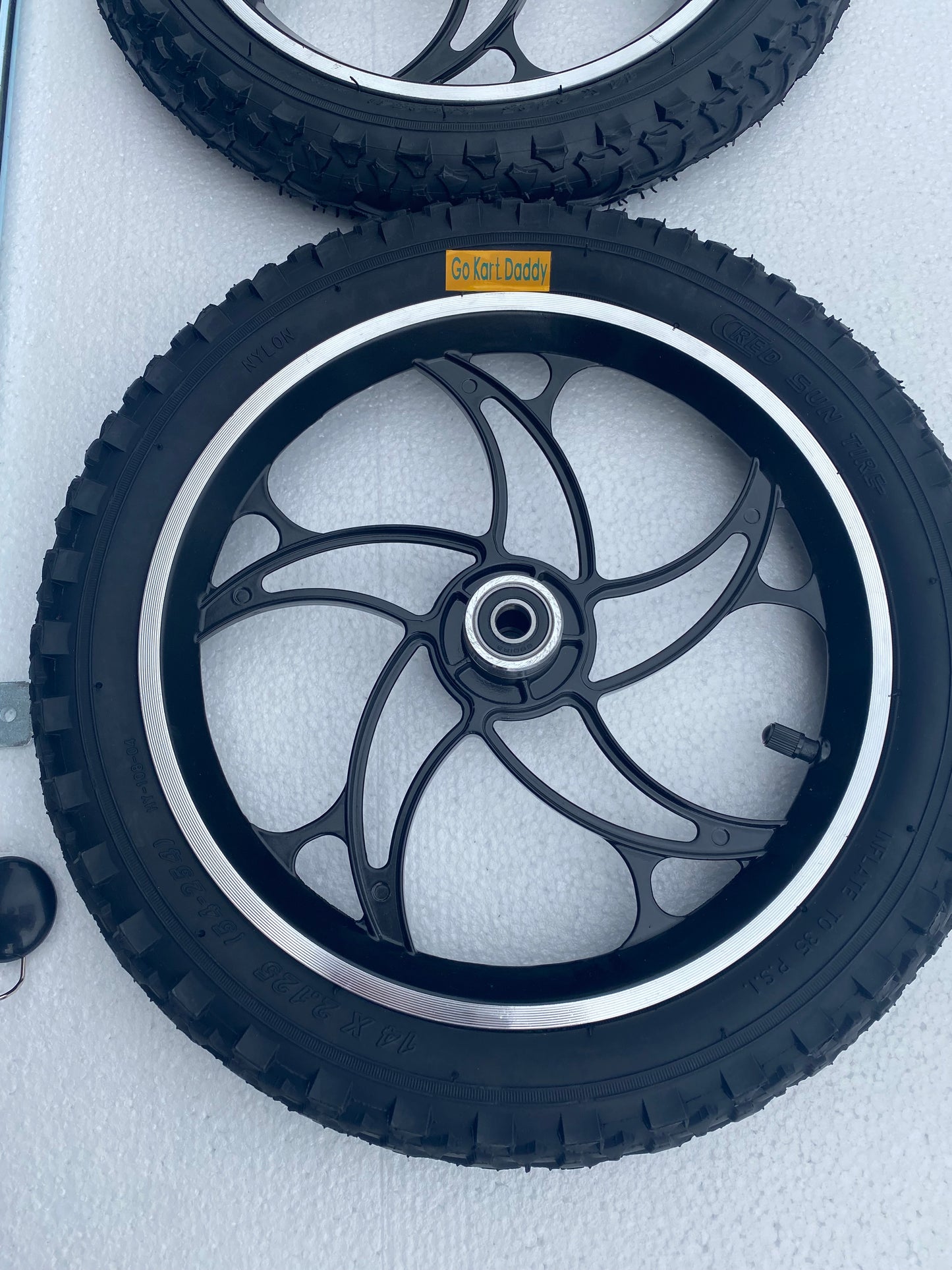 14" Black Alloy Go Kart Wheels & Axle Set