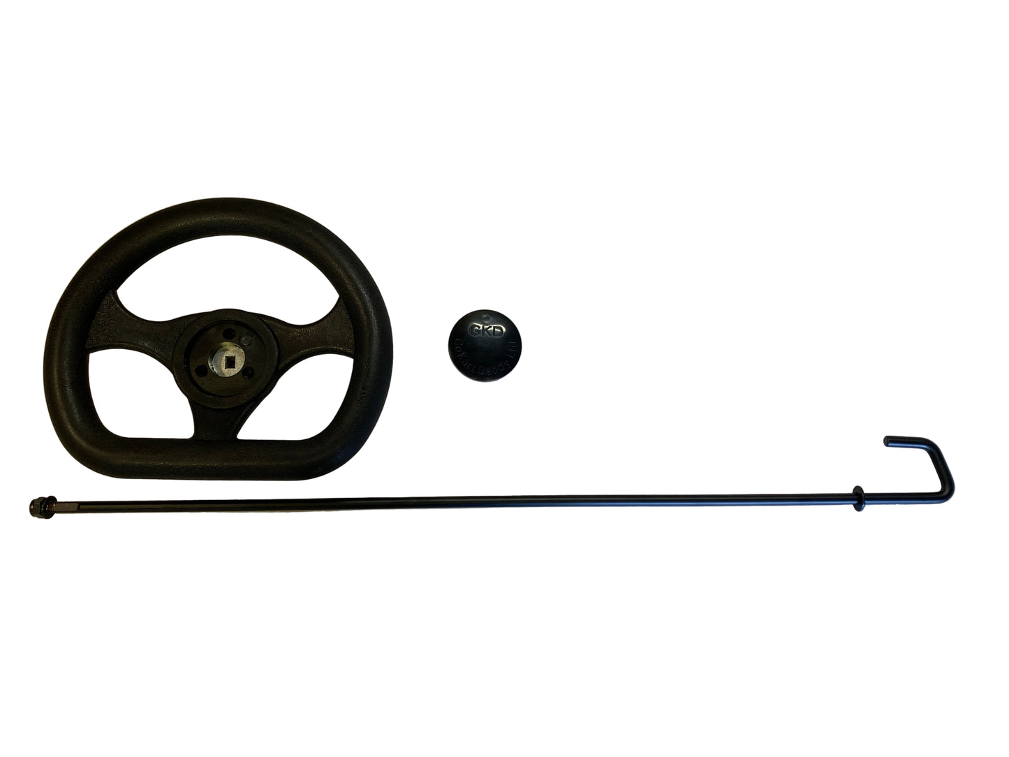 Front Steering Kit + 14" Black Alloy Wheels & Rear Axle