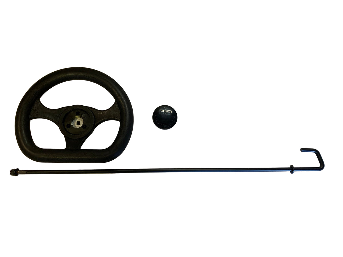 Front Steering Kit + 12" Red Alloy Wheels & Rear Axle