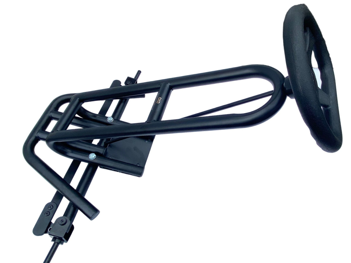Front Steering Kit + 12" Red Alloy Wheels & Rear Axle