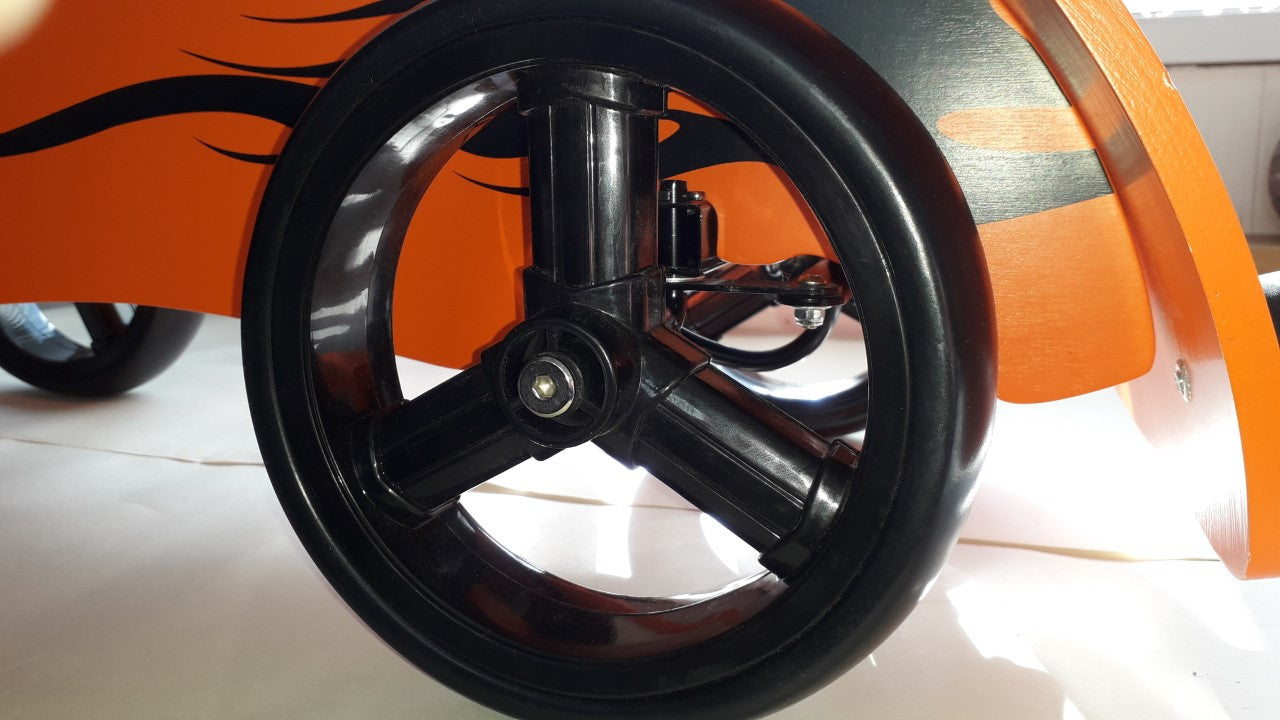 Orange Wooden Race Car