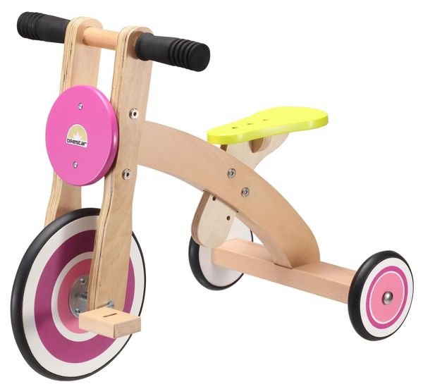 BIKESTAR Pink Wooden Tricycle for Ages 2–5
