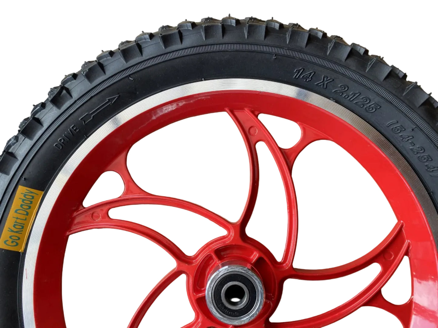 14 Inch Red Alloy Wheels & Axle Kit