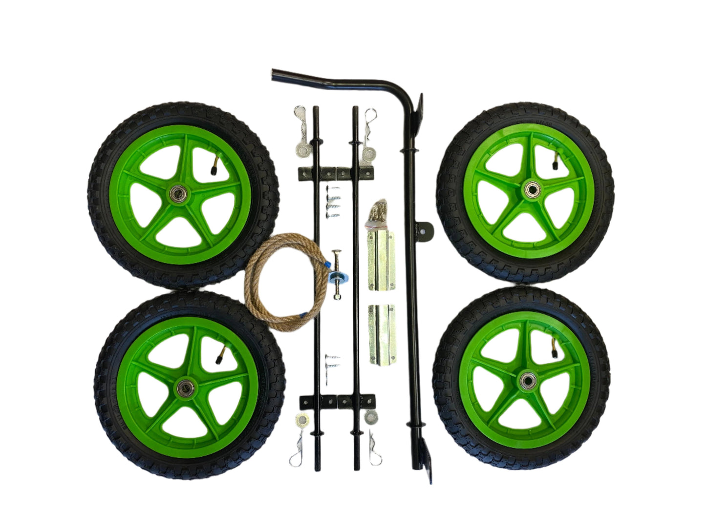 Dual Hand Brake Green Wheel & Axle Kit