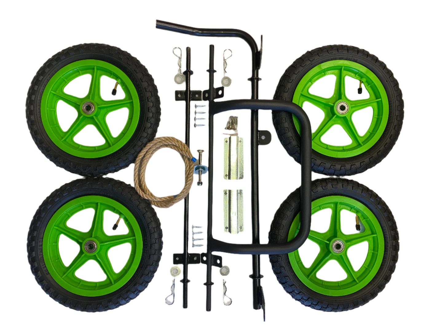 Dual Hand Brake Wheel & Axle Set with Front Bumper