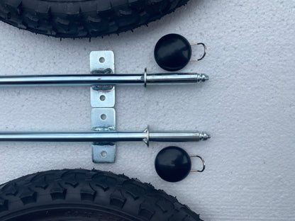 14" Red Alloy Go Kart Wheels & Axle Set