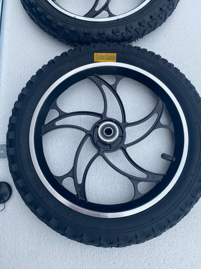 14" Black Alloy Go Kart Wheels & Axle Set