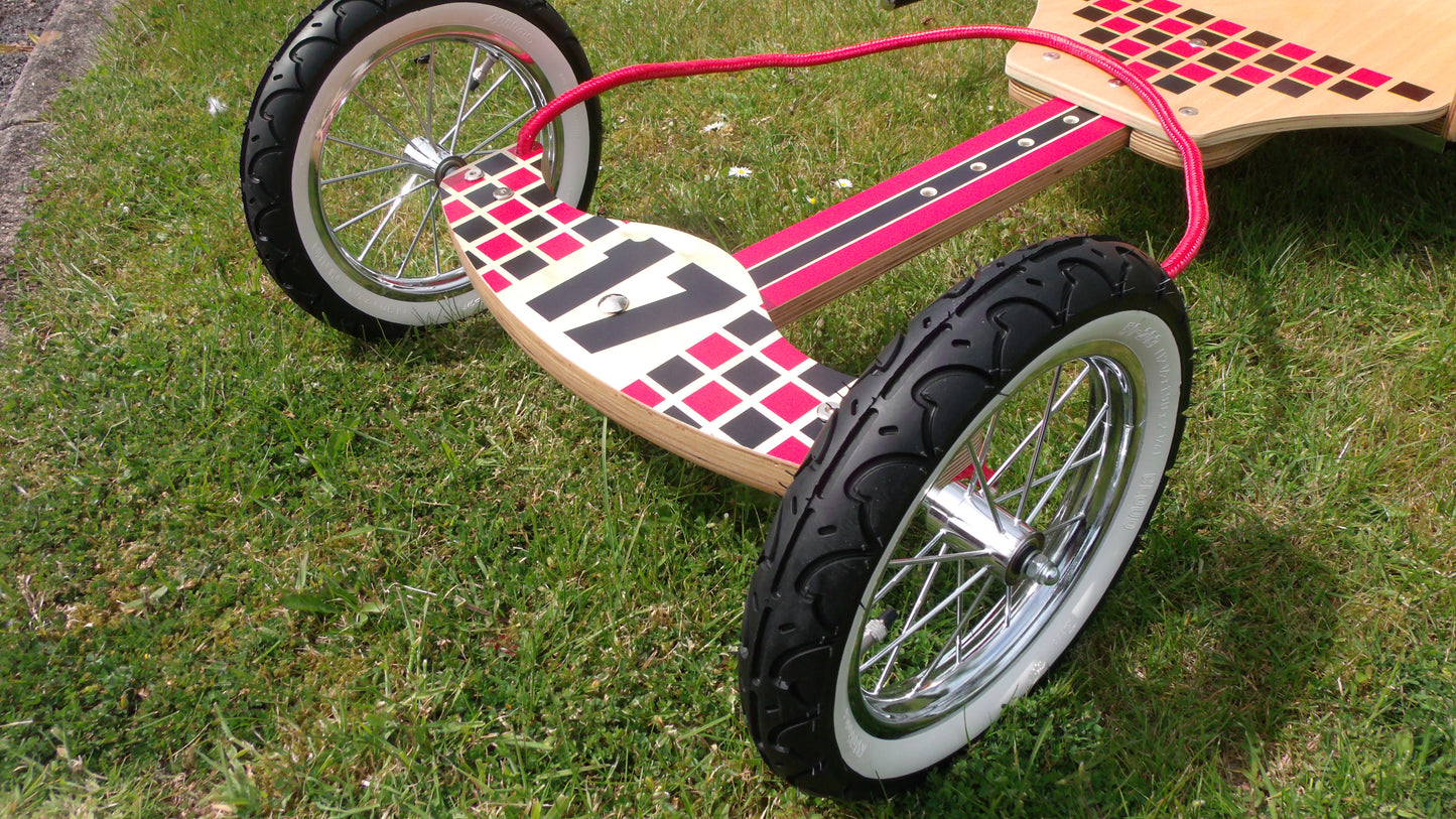 12" Chrome Wire Spoked White Wall Wheels & Axle Set