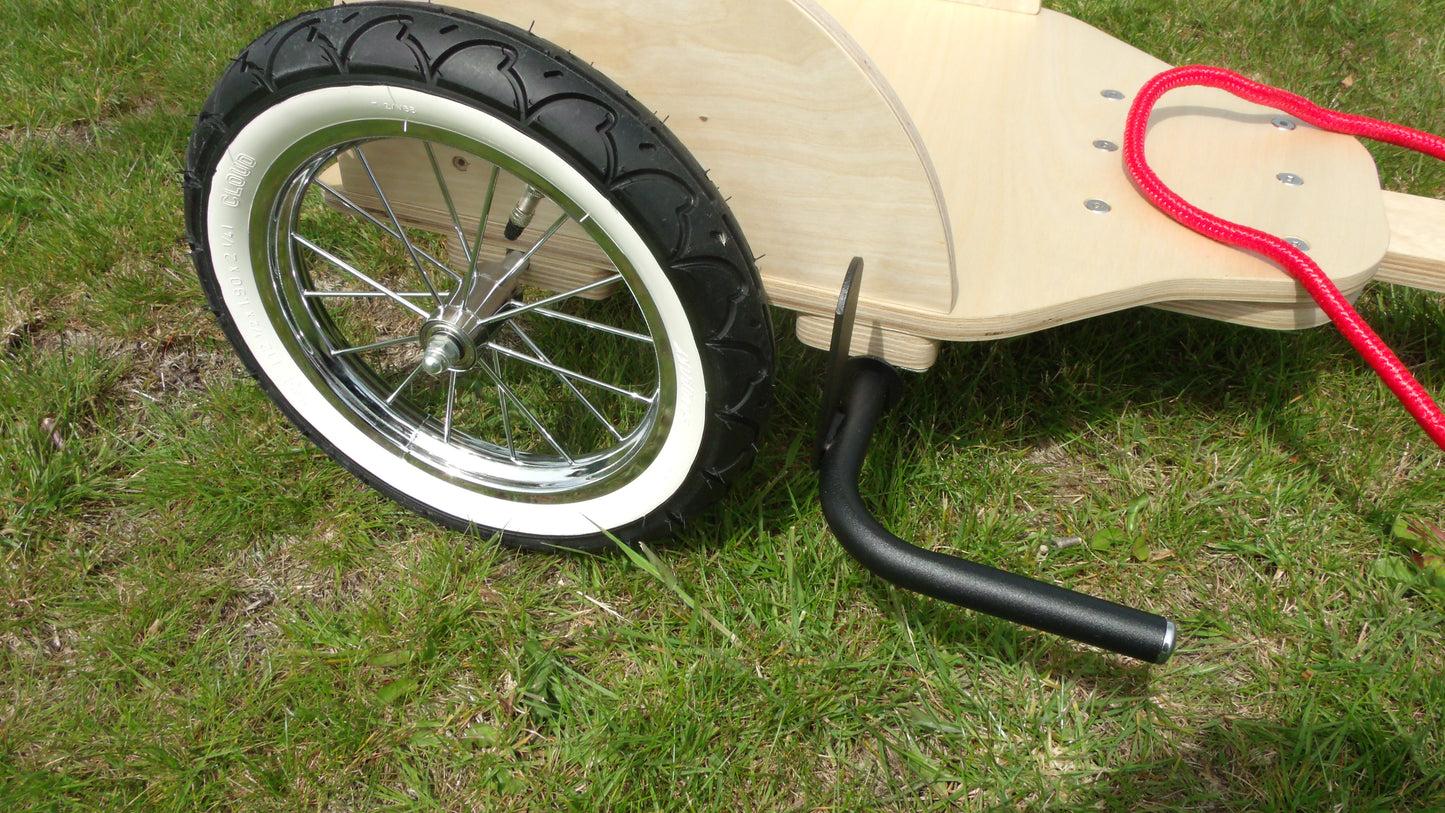 Dual Hand Brake Chrome White Wall Wheels & Axle Set.