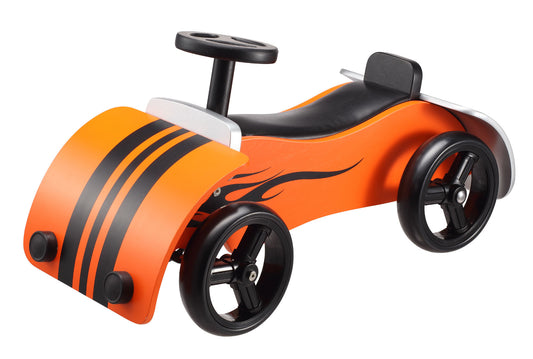 Orange Wooden Race Car